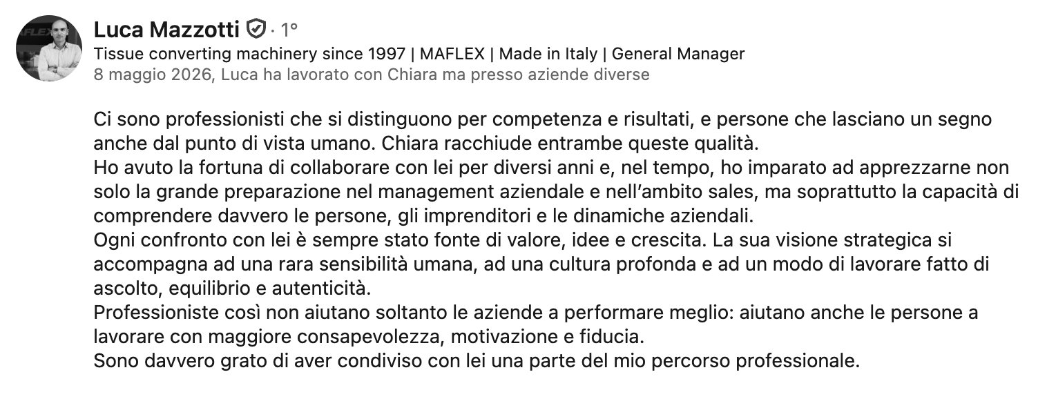 Testimonianza LinkedIn - Luca Mazzotti